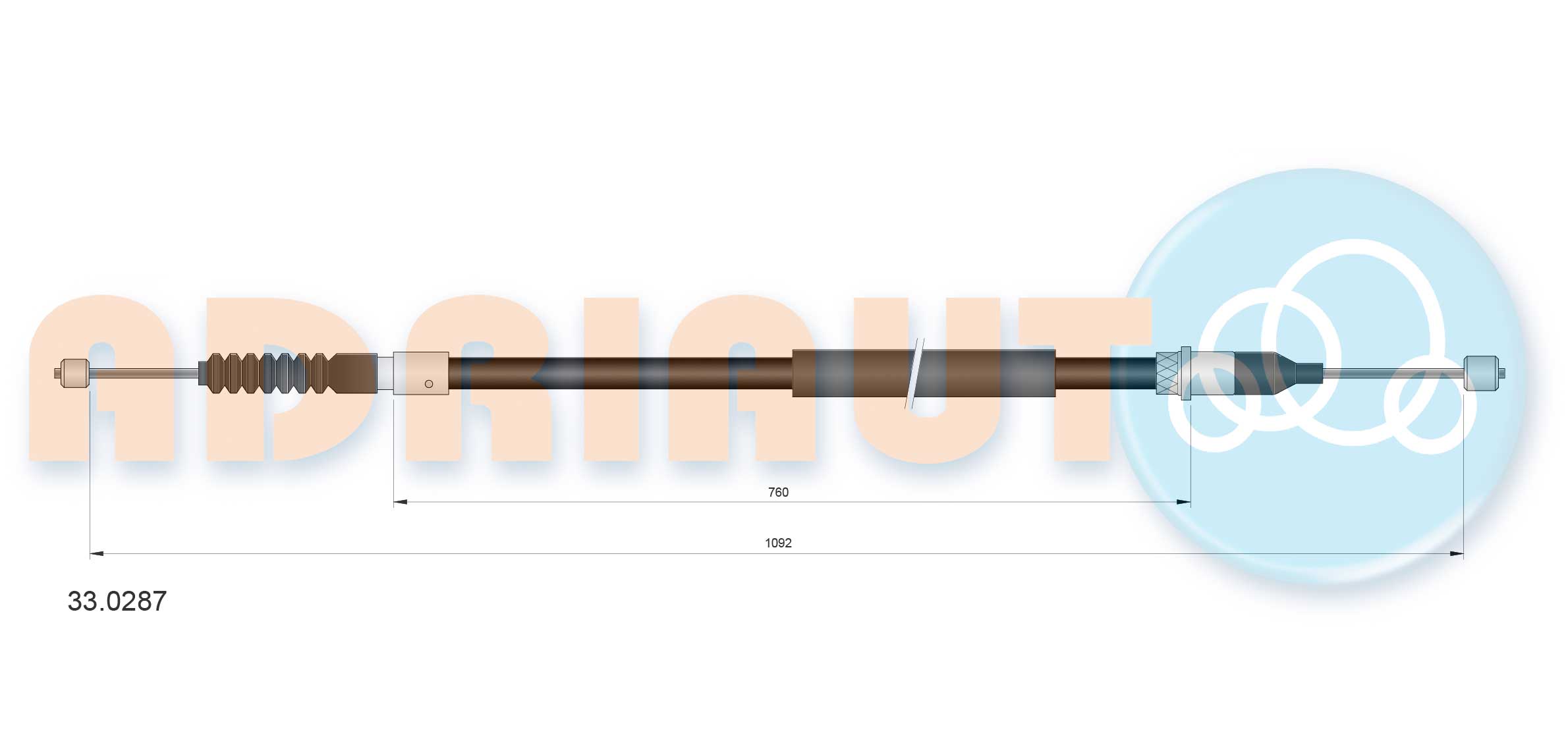 Cable, parking brake ADRIAUTO 33.0287