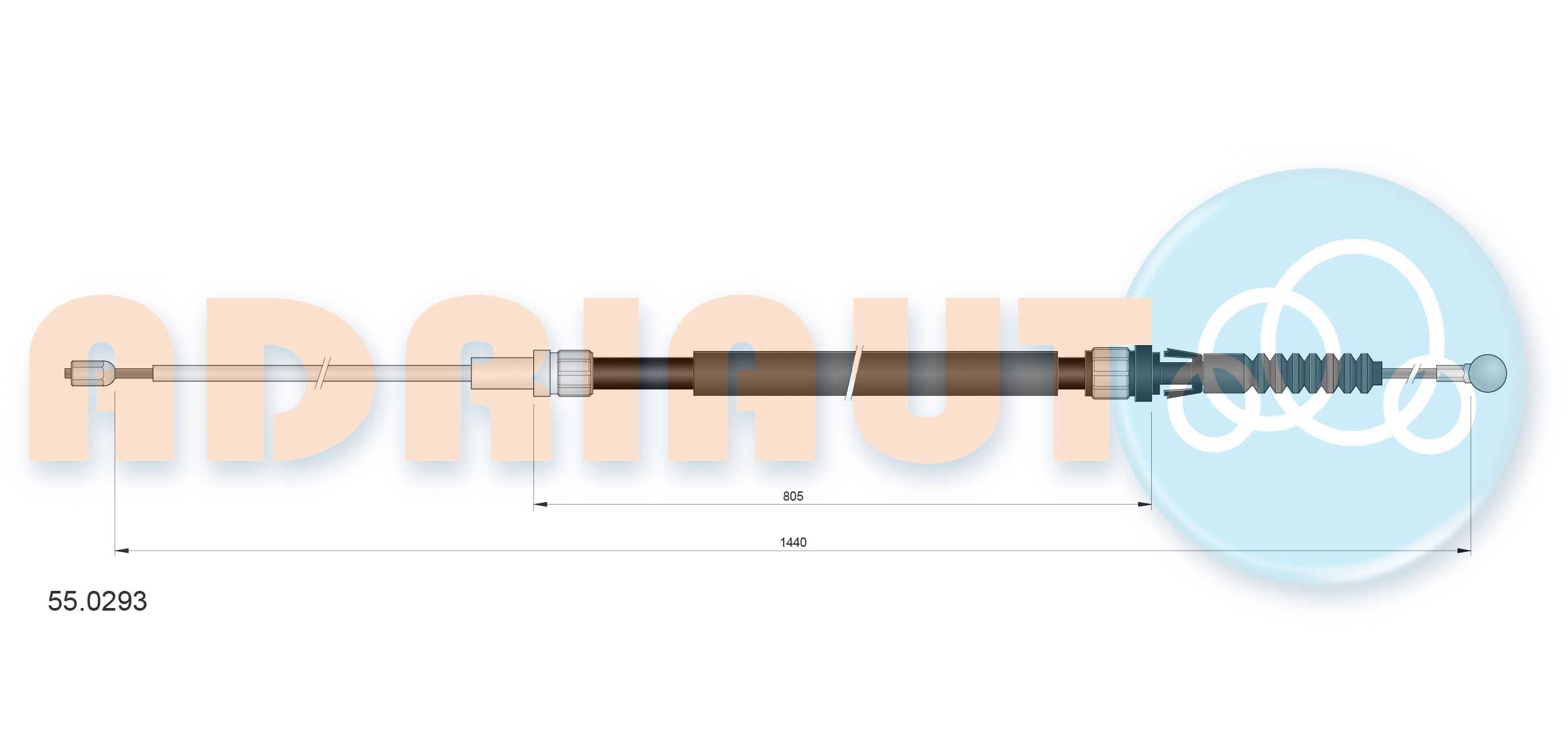 Cable, parking brake ADRIAUTO 55.0293