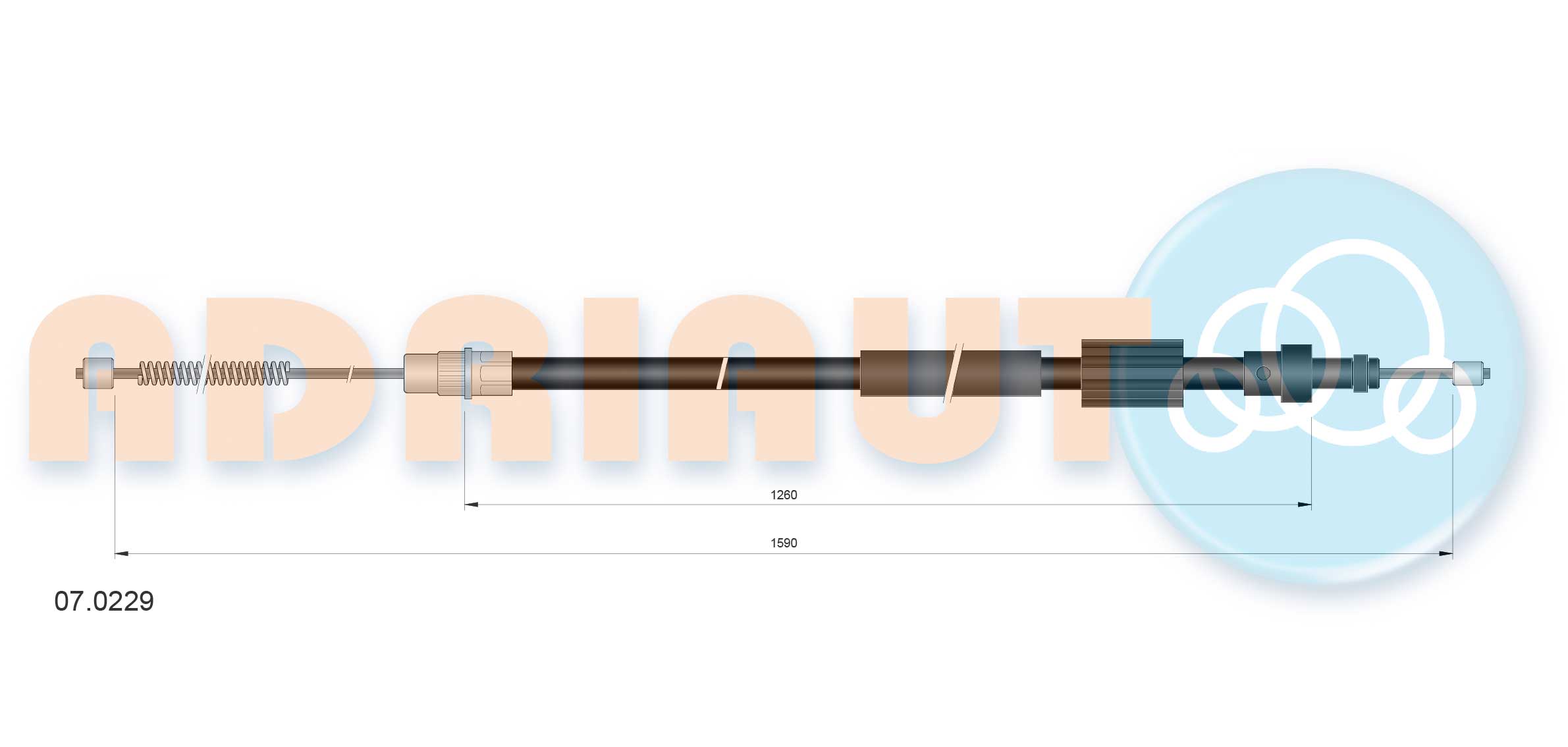 Cable, parking brake ADRIAUTO 07.0229