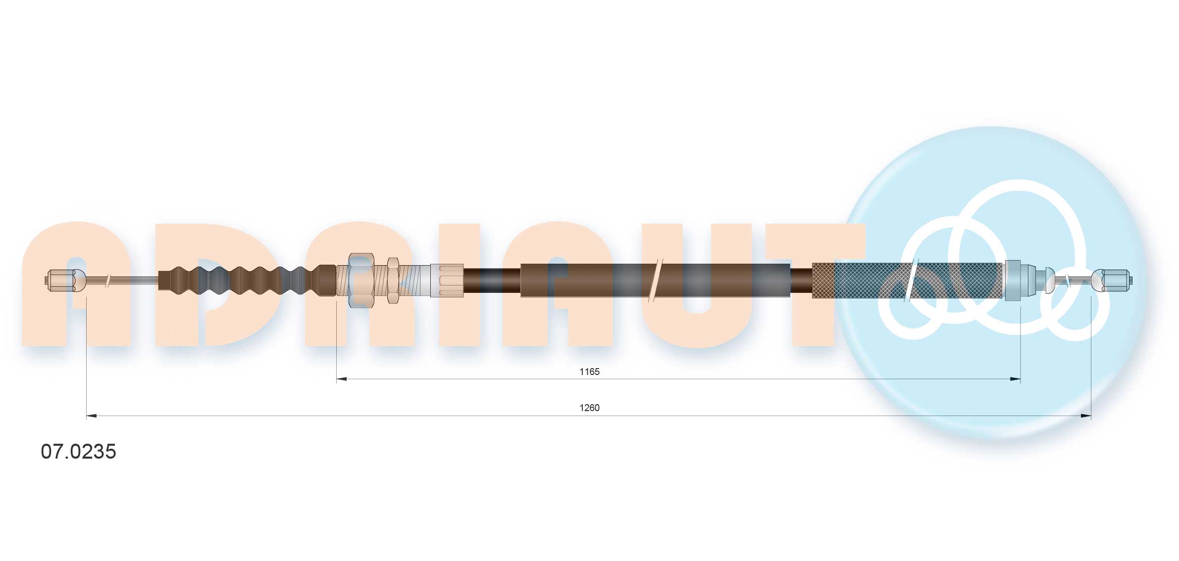 Cable, parking brake ADRIAUTO 07.0235