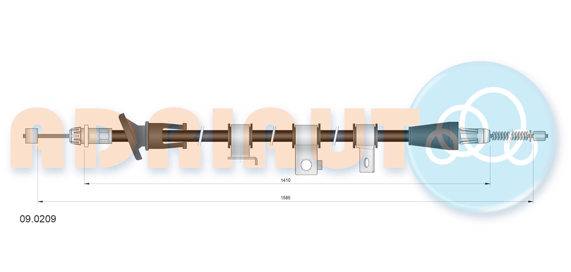 Cable, parking brake ADRIAUTO 09.0209