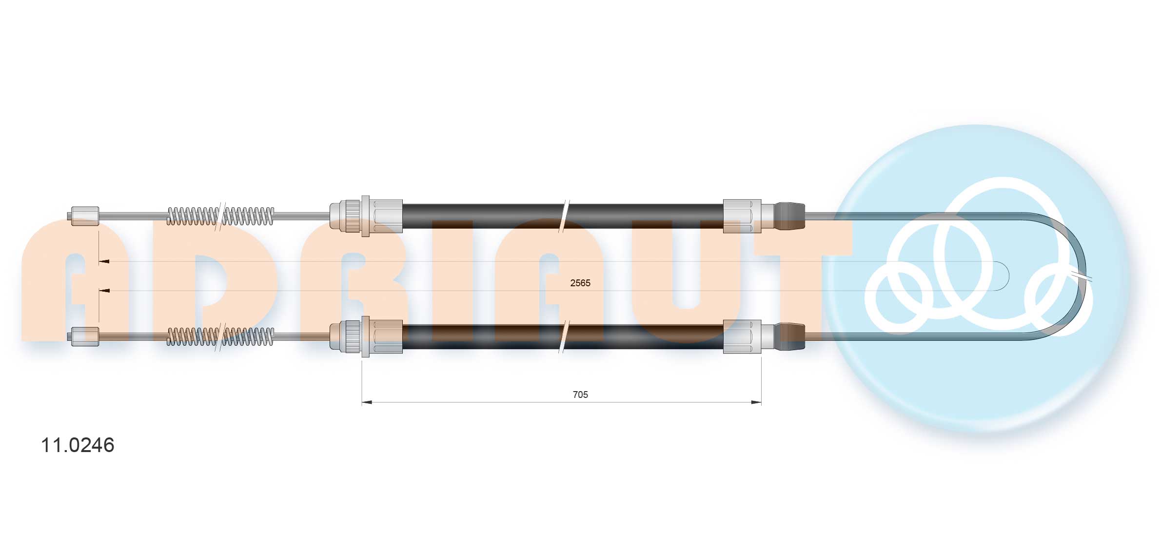 Cable, parking brake ADRIAUTO 11.0246