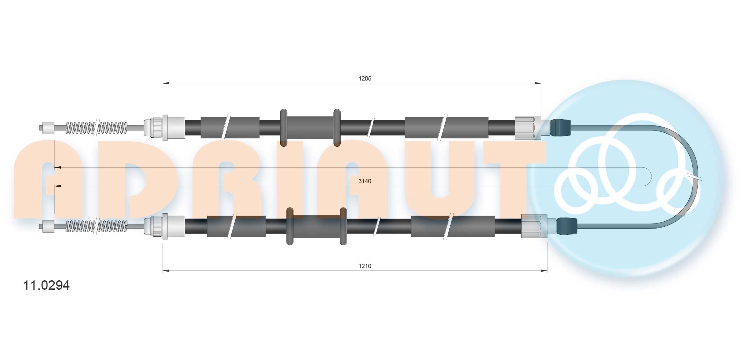 Cable, parking brake ADRIAUTO 11.0294