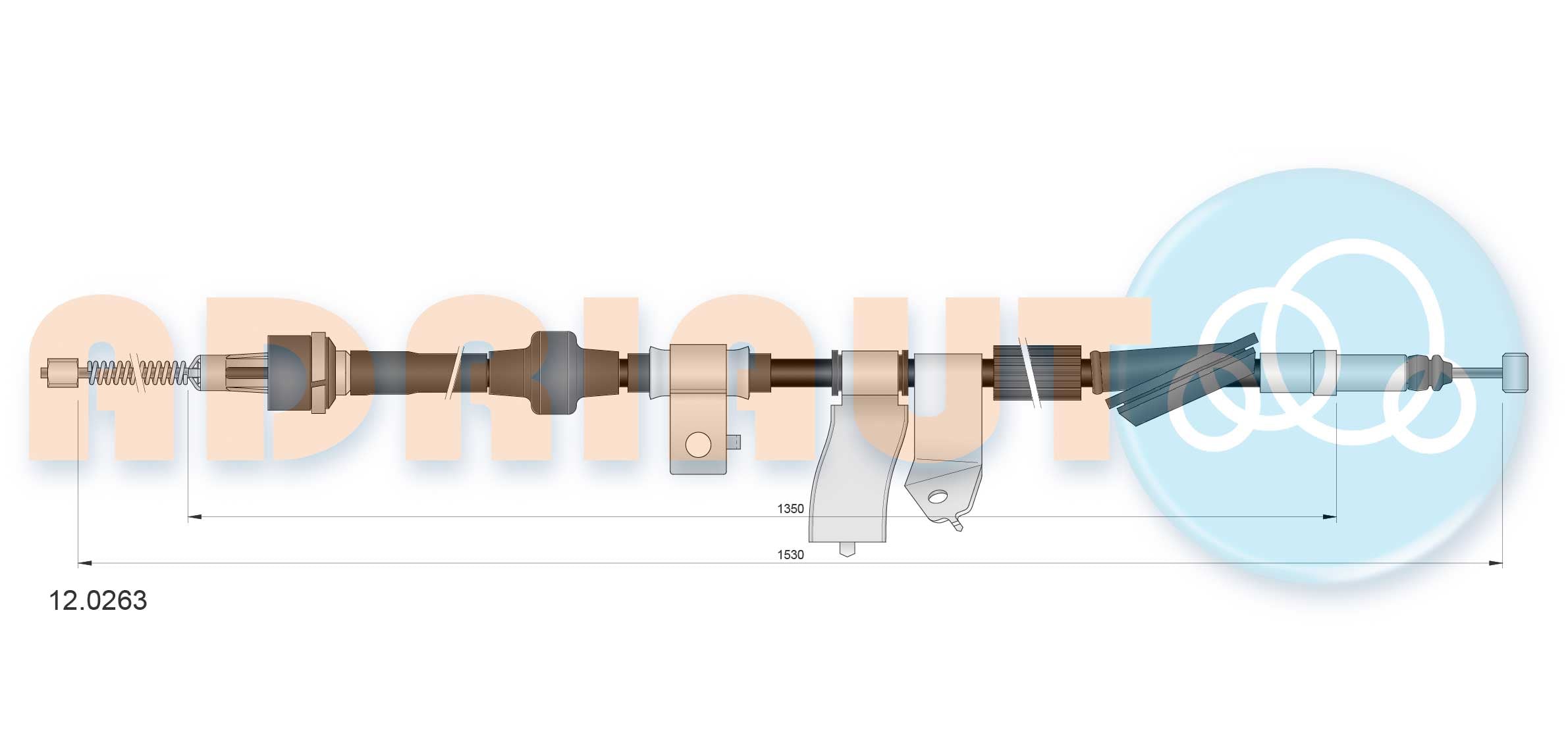 Cable, parking brake ADRIAUTO 12.0263