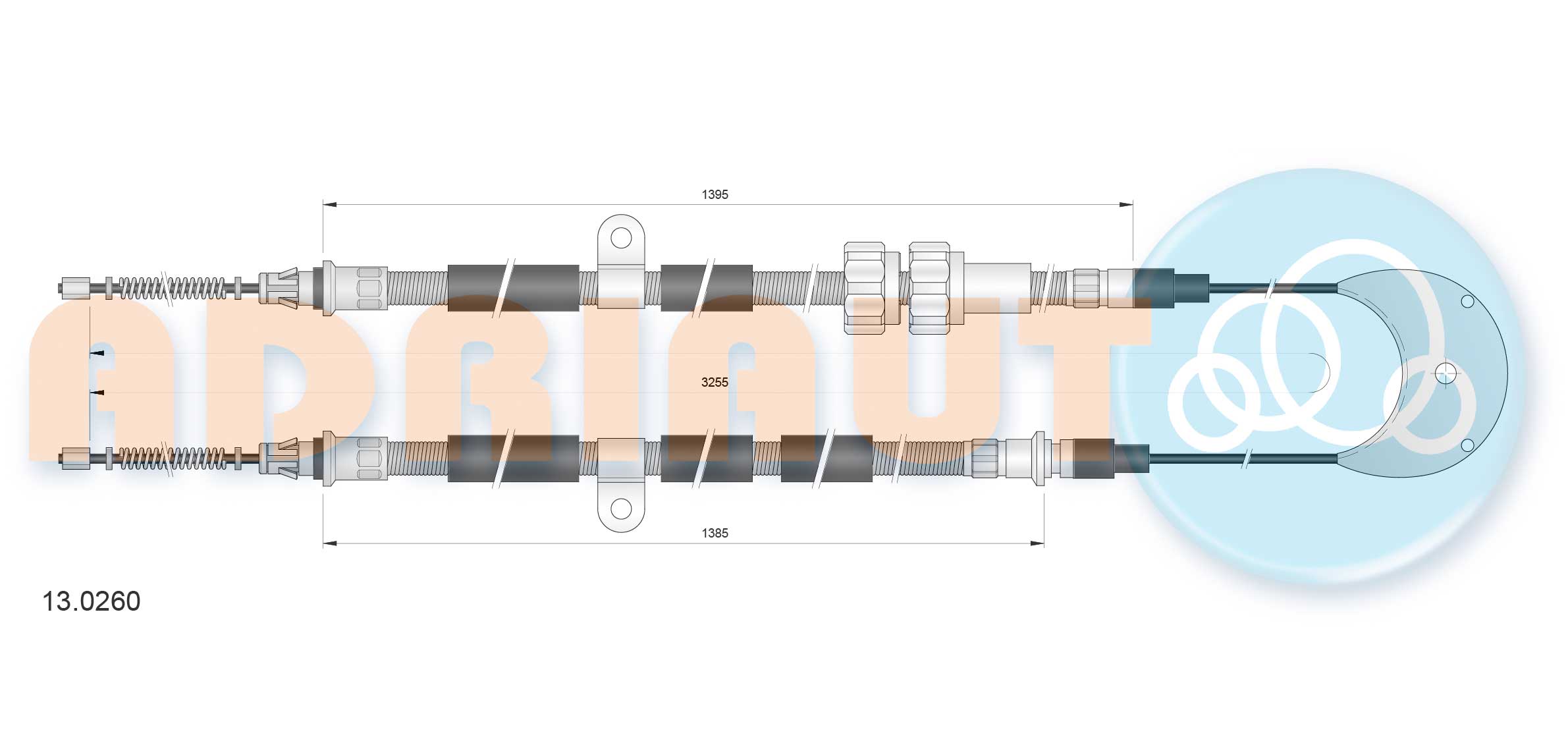 Cable, parking brake ADRIAUTO 13.0260