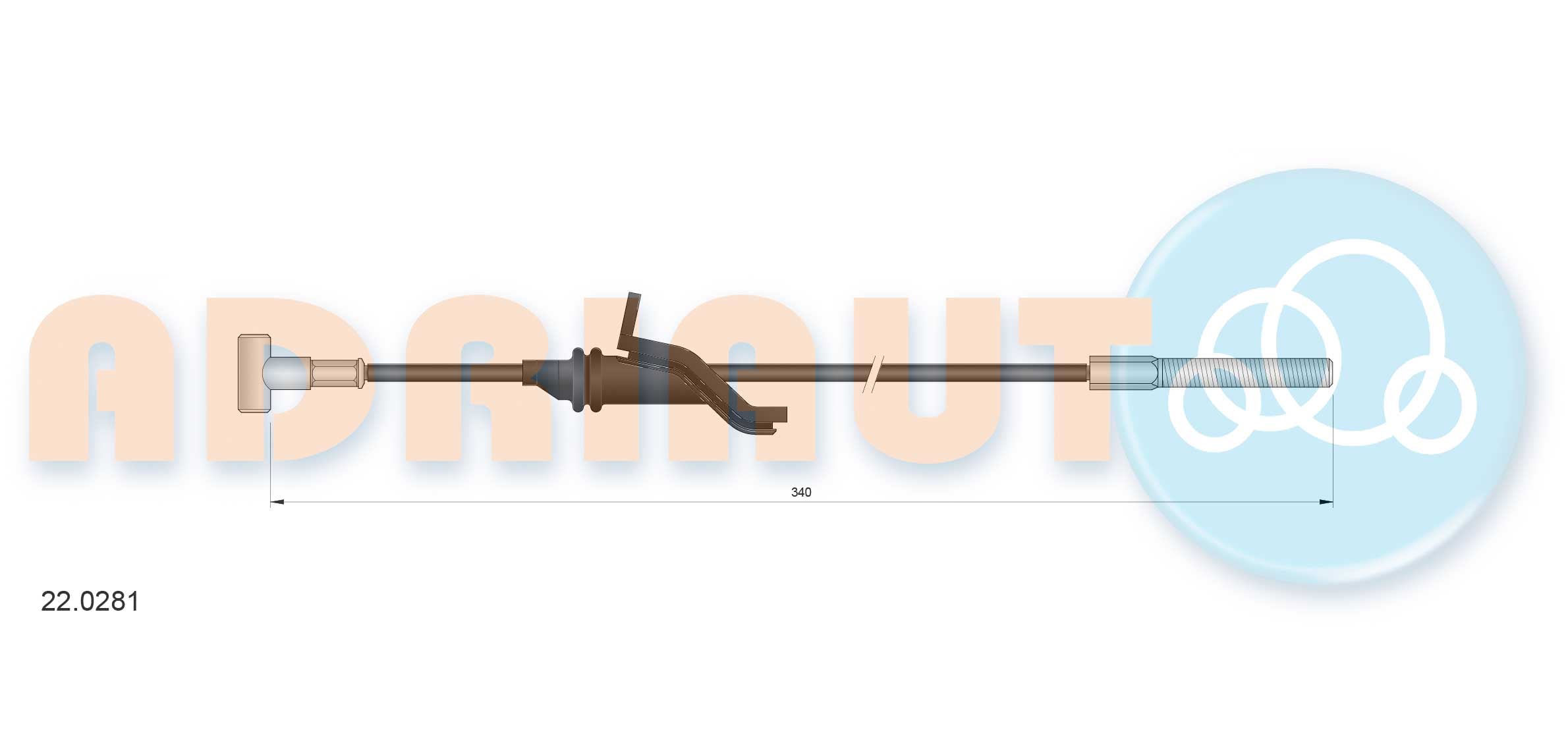 Cable Pull, parking brake ADRIAUTO 22.0281
