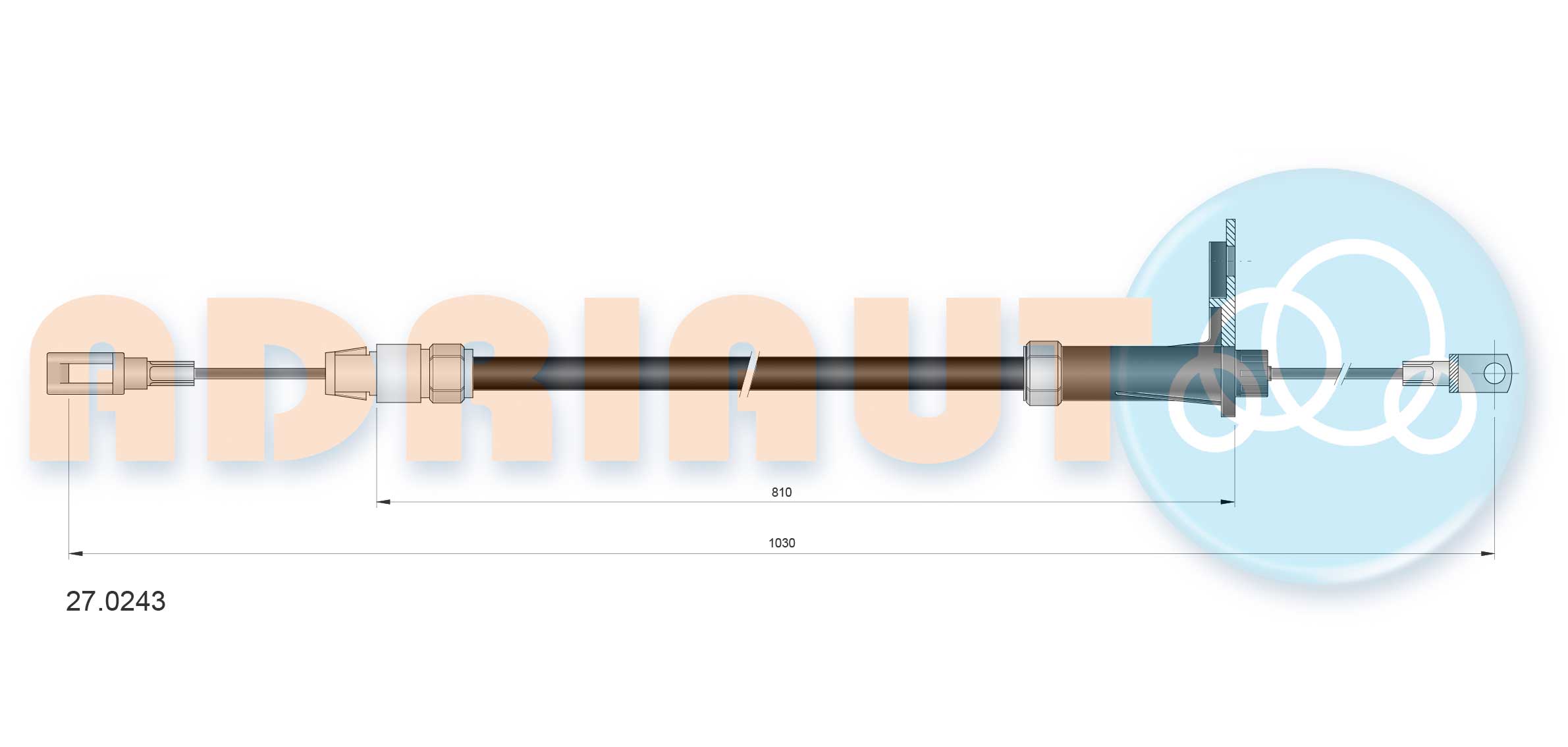 Cable, parking brake ADRIAUTO 27.0243