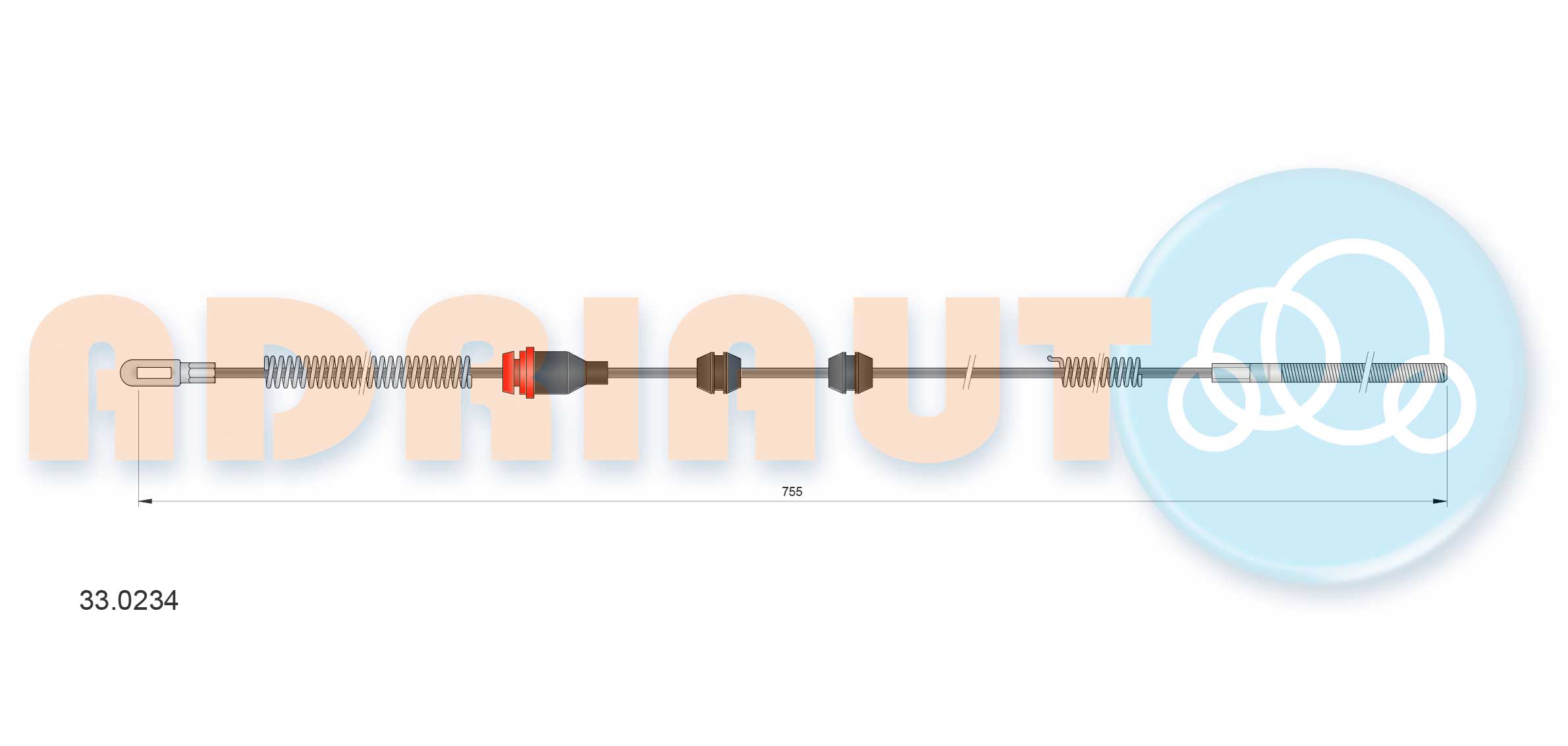 Cable, parking brake ADRIAUTO 33.0234