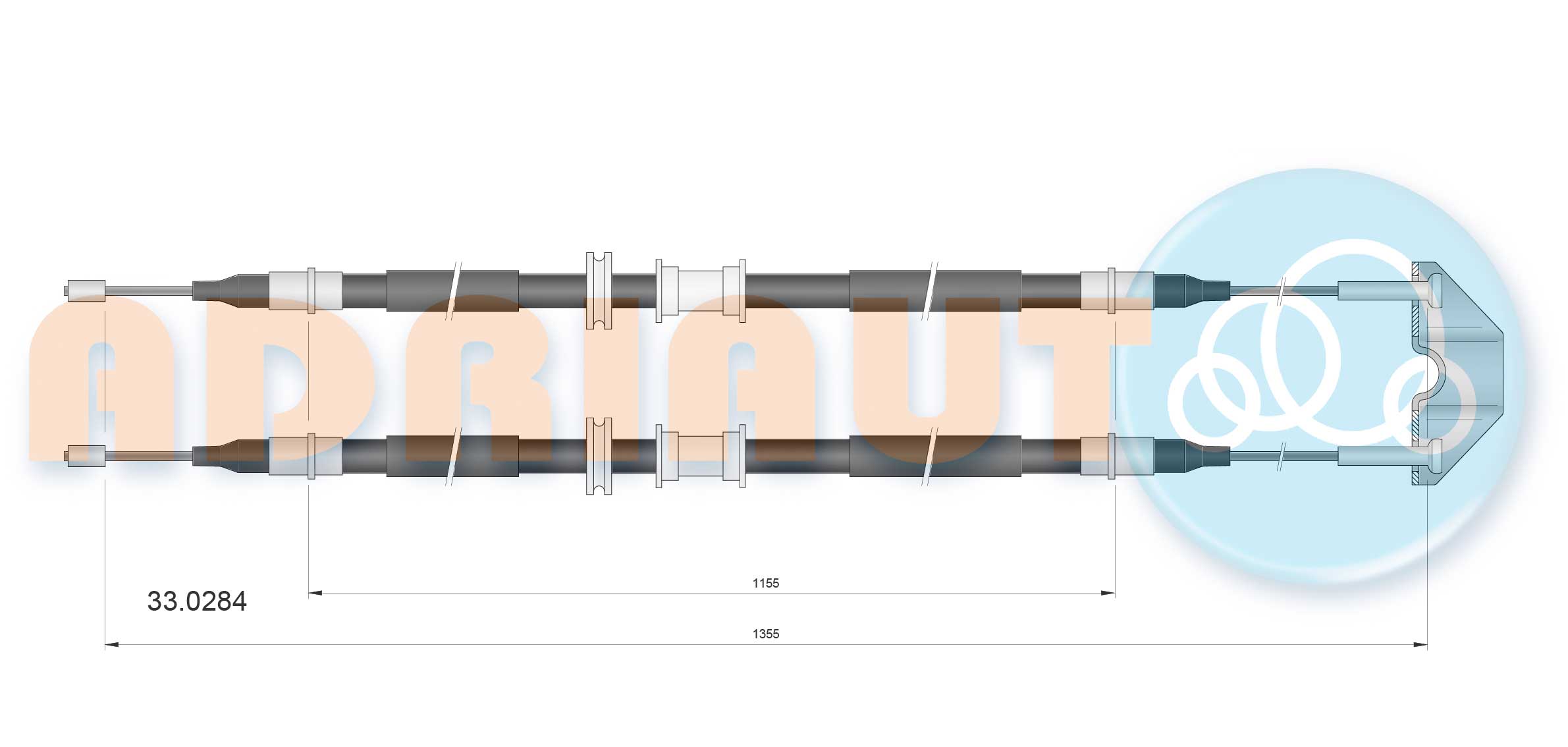 Cable, parking brake ADRIAUTO 33.0284