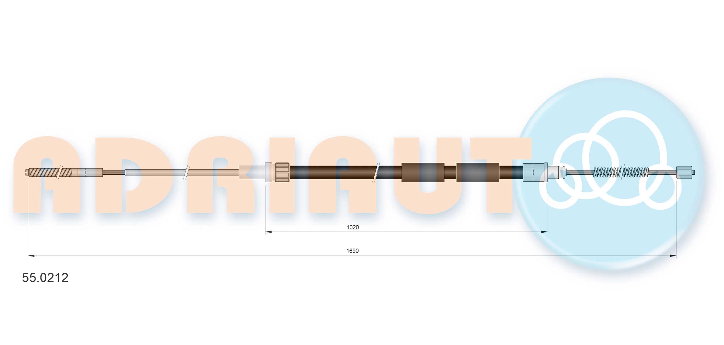 Cable, parking brake ADRIAUTO 55.0212