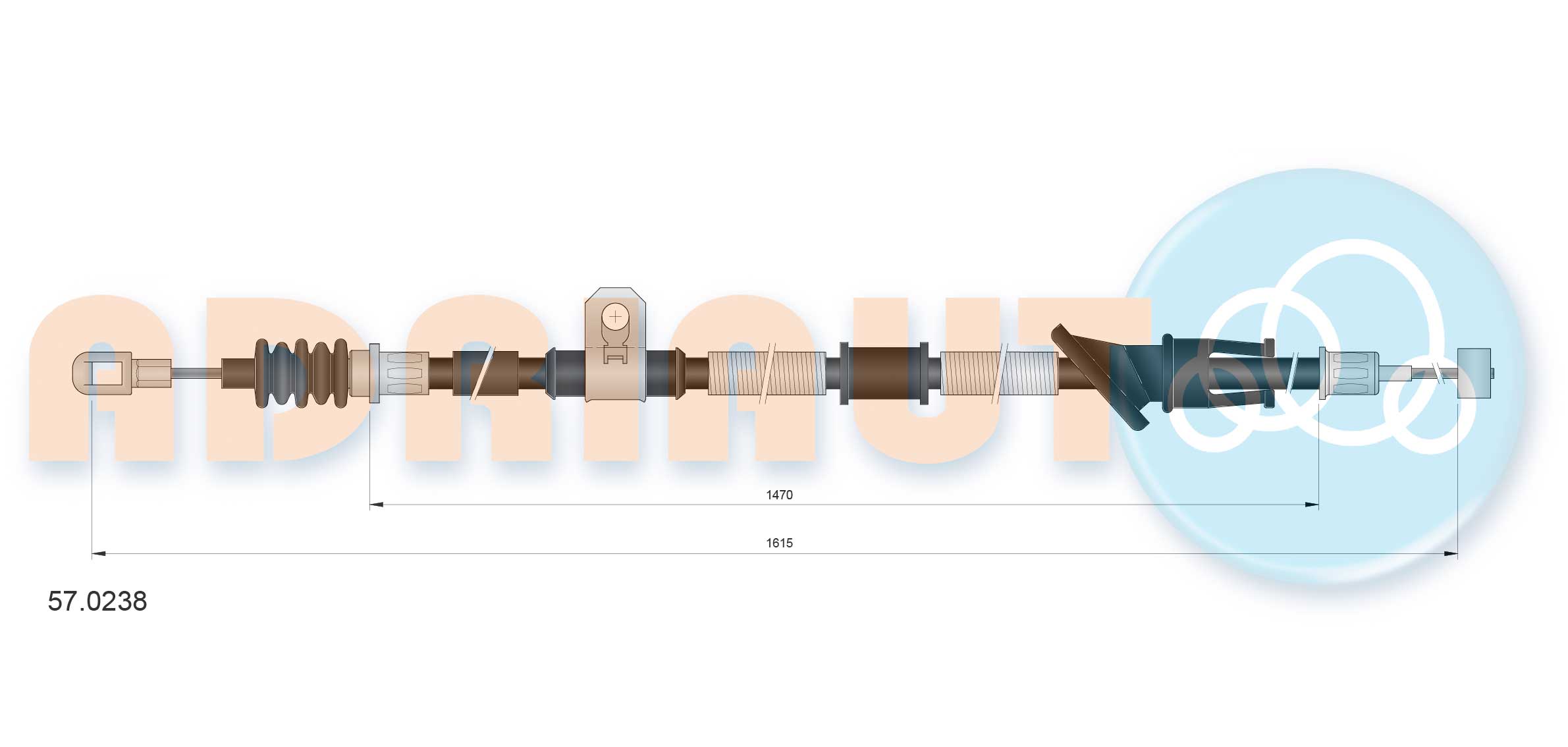 Cable, parking brake ADRIAUTO 57.0238