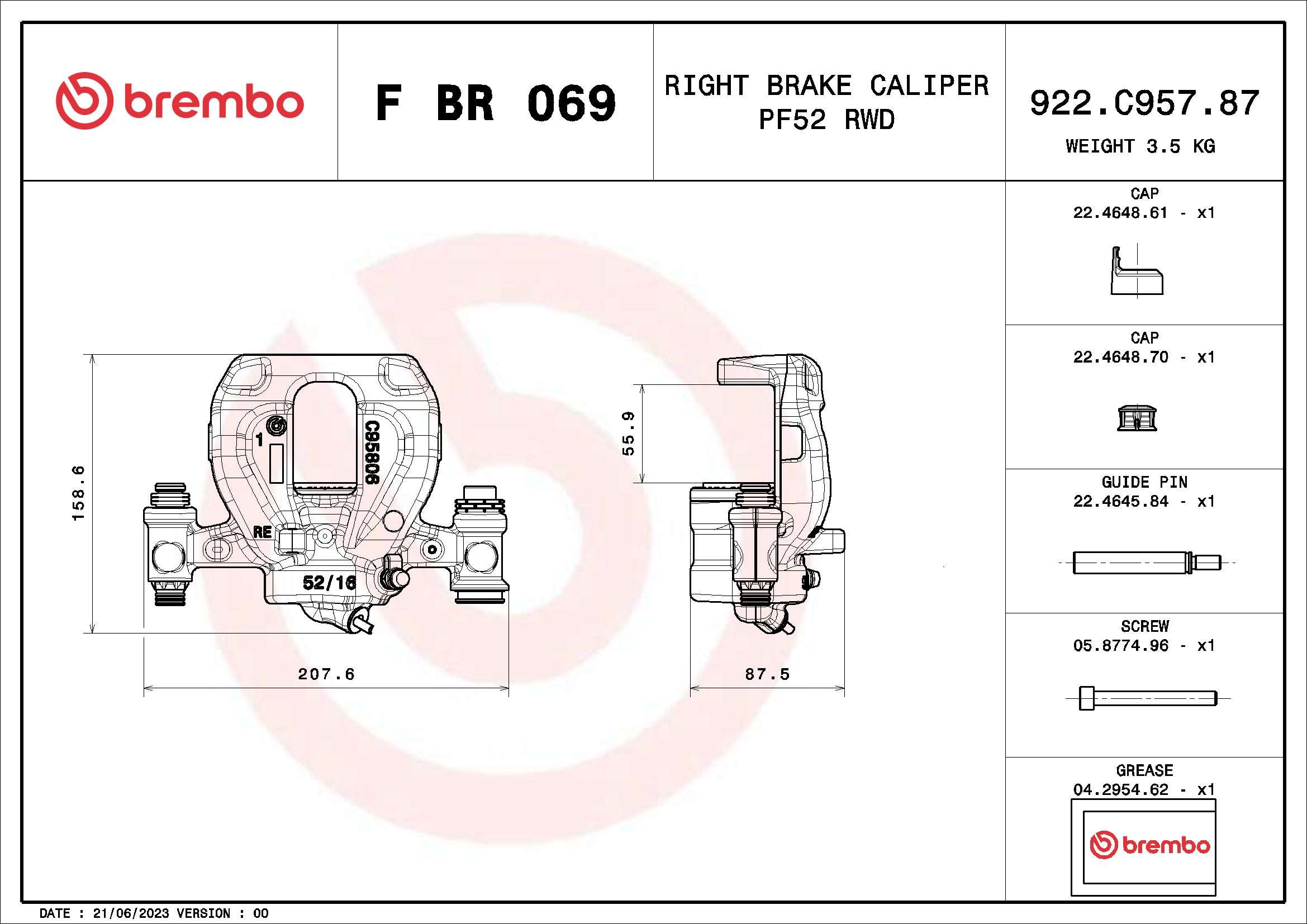 Bromsok BREMBO F BR 069