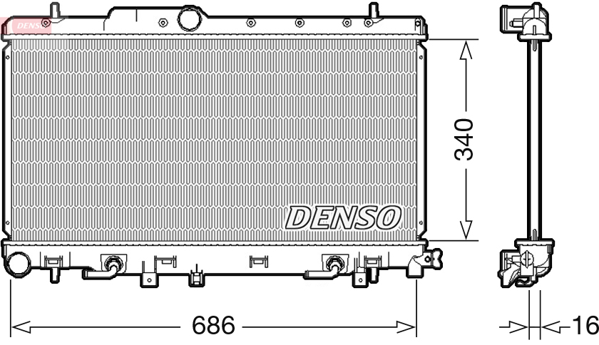 Radiator, engine cooling DENSO DRM36018