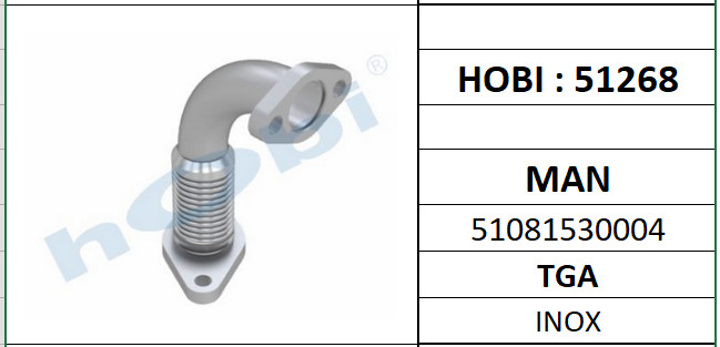 Pipe, EGR valve HOBI 51268