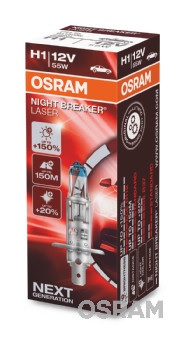 Halogeeni poltin OSRAM NIGHT BREAKER LASER 12V H1 55W