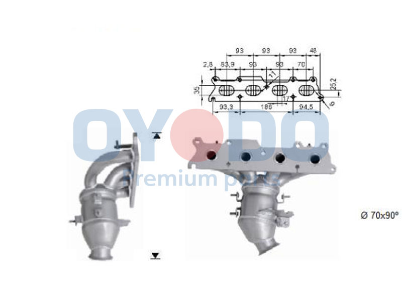 Catalytic Converter Oyodo 10N0107-OYO