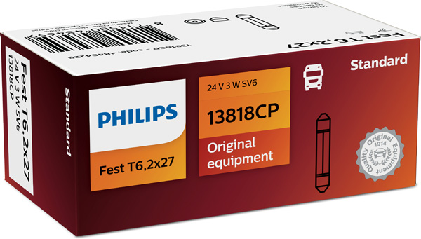 Bulb, licence plate light PHILIPS 13818CP