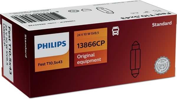 Bulb, licence plate light PHILIPS 13866CP