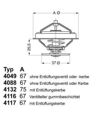 Thermostat, coolant WAHLER 4049.80D