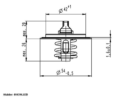 Thermostat, coolant WAHLER 410396.82D