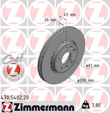 Brake Disc ZIMMERMANN 470.5402.20