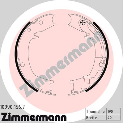 Brake Shoe Set, parking brake ZIMMERMANN 10990.156.7