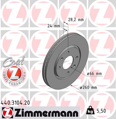 Brake Disc ZIMMERMANN 440.3104.20