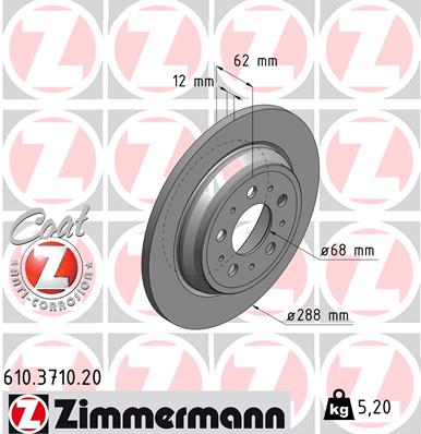 Brake Disc ZIMMERMANN 610.3710.20