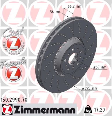 Brake Disc ZIMMERMANN 150.2990.70