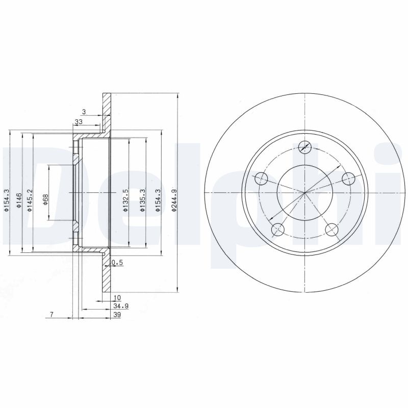 Brake Disc DELPHI BG2520