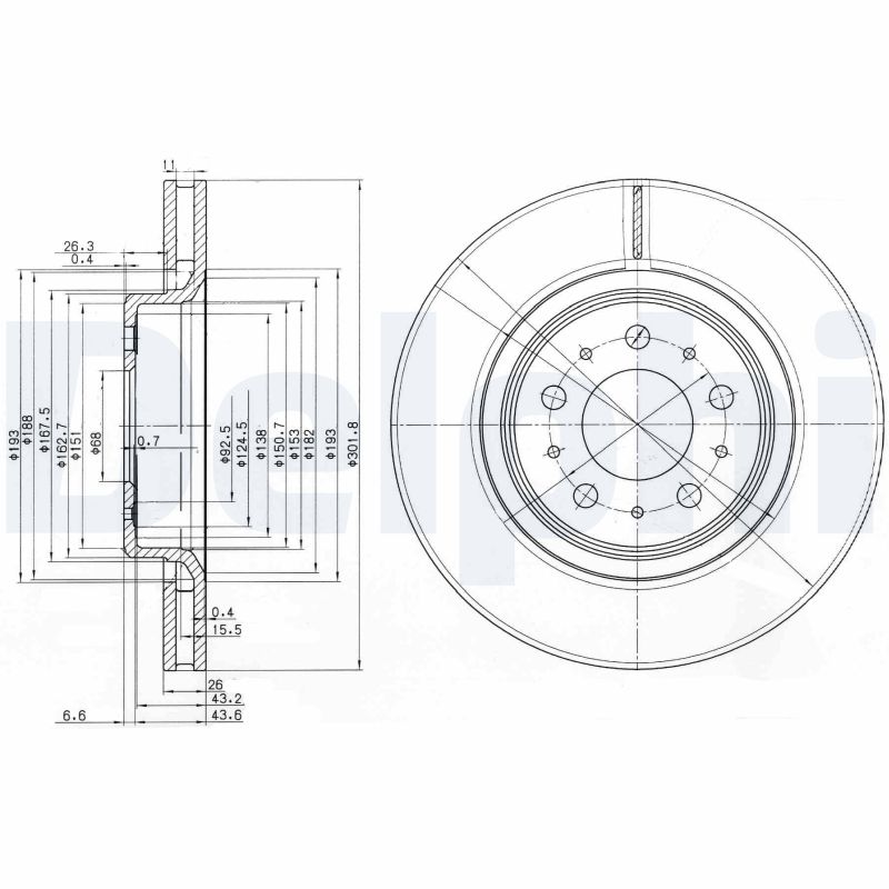 Brake Disc DELPHI BG3418