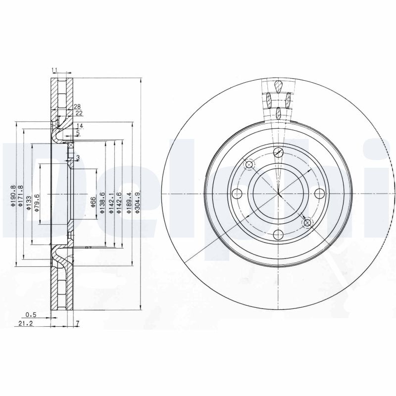 Brake Disc DELPHI BG3529