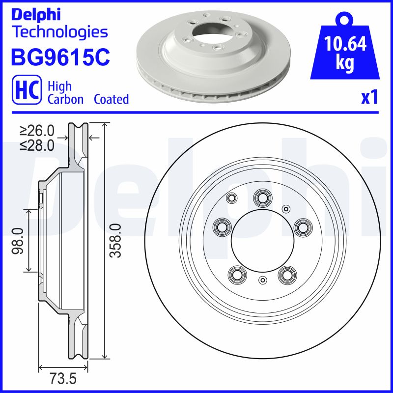 Brake Disc DELPHI BG9615C