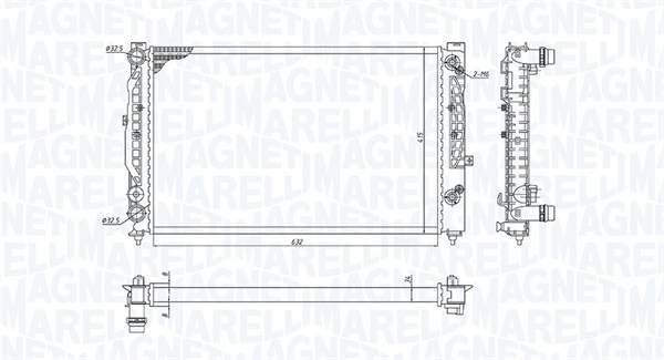 Radiator, engine cooling MAGNETI MARELLI 350213193700