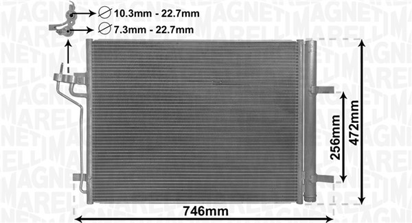 Condenser, air conditioning MAGNETI MARELLI 350203880000