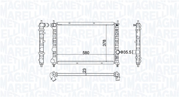 Radiator, engine cooling MAGNETI MARELLI 350213192100