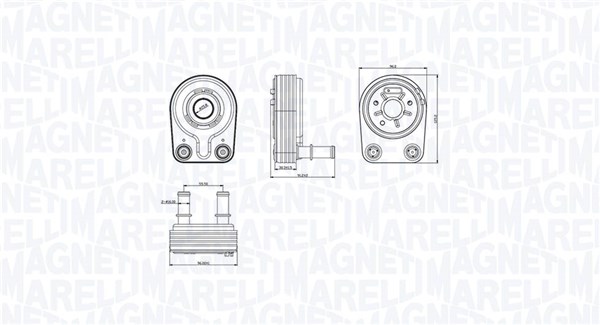 Oil Cooler, engine oil MAGNETI MARELLI 350300001400