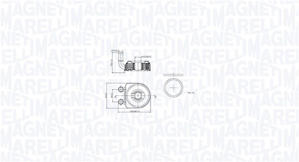 Oil Cooler, engine oil MAGNETI MARELLI 350300002500
