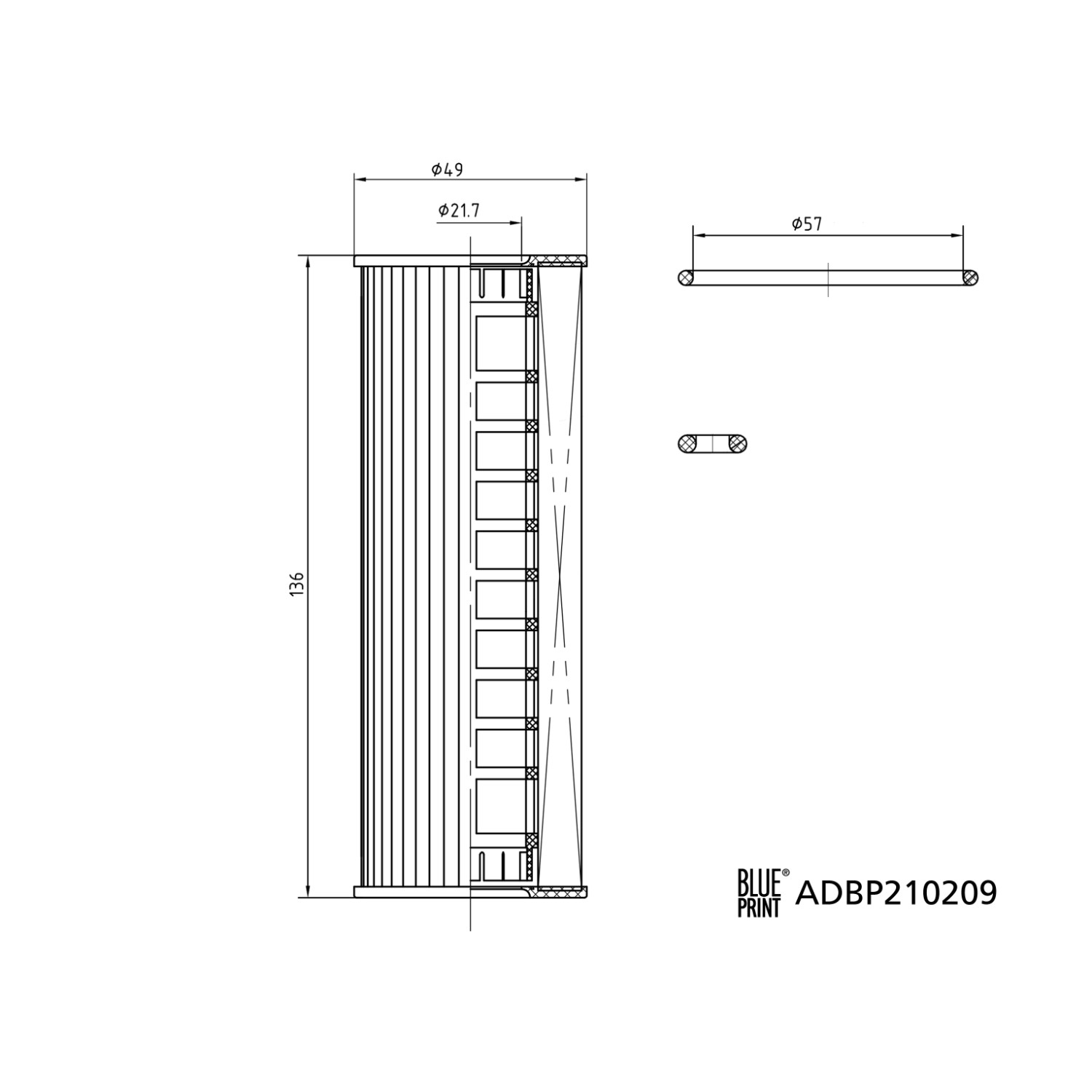 Oil Filter BLUE PRINT ADBP210209