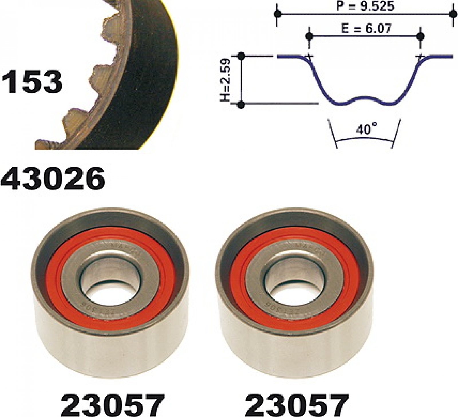 Timing Belt Set MAPCO 23026