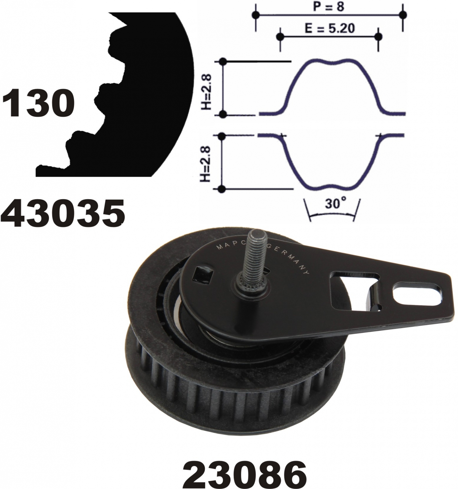 Timing Belt Set MAPCO 23035