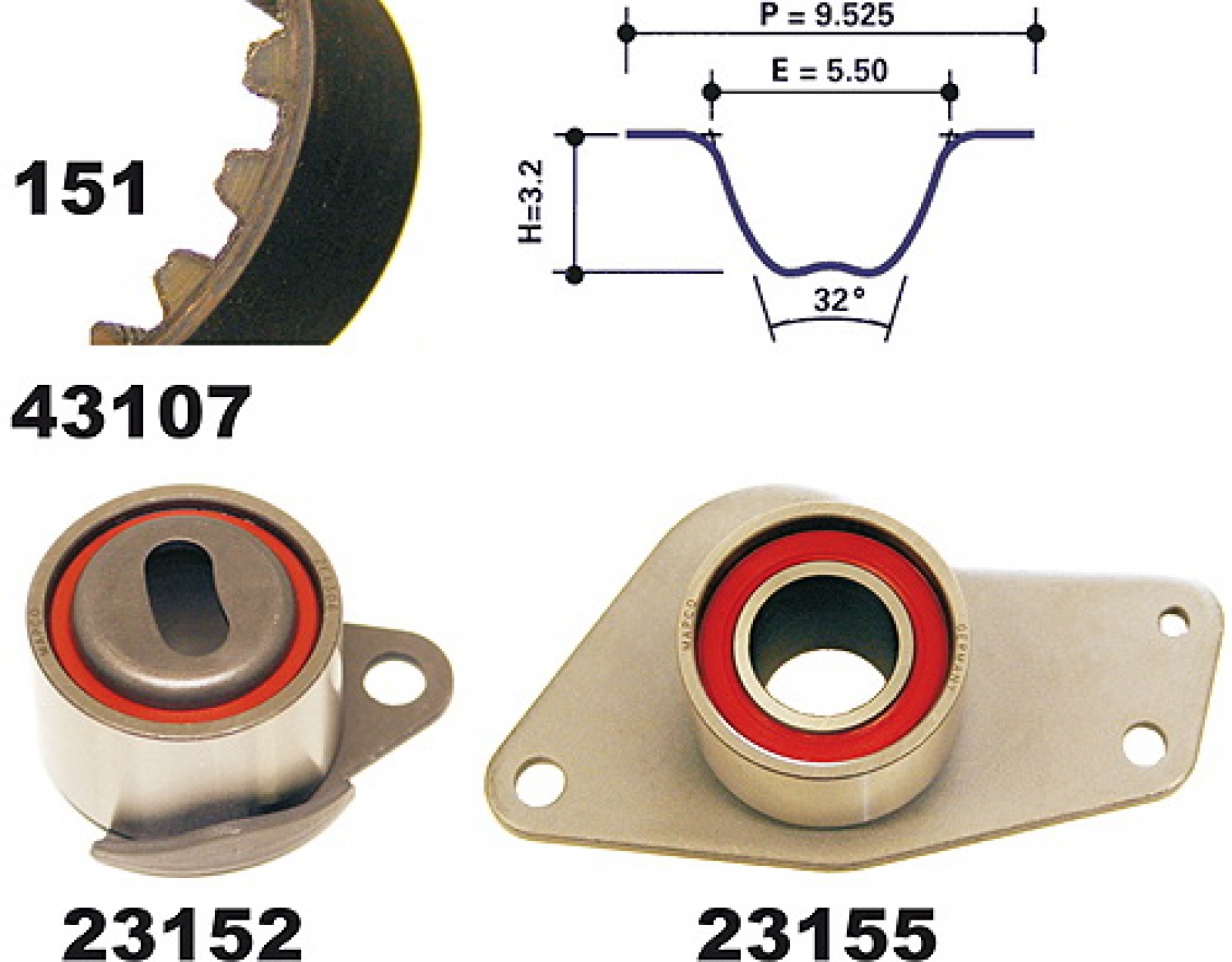 Timing Belt Set MAPCO 23112