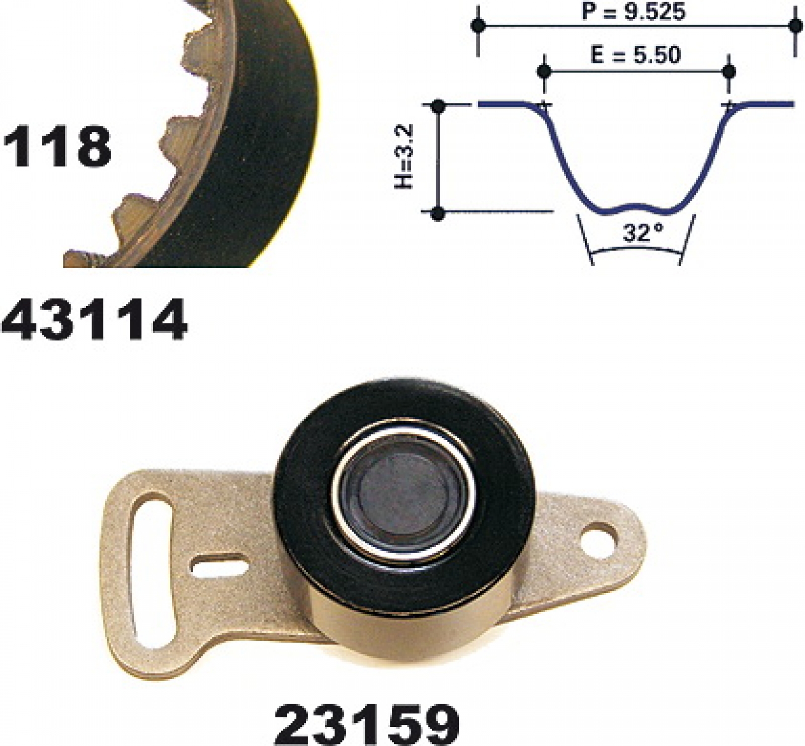 Timing Belt Set MAPCO 23114