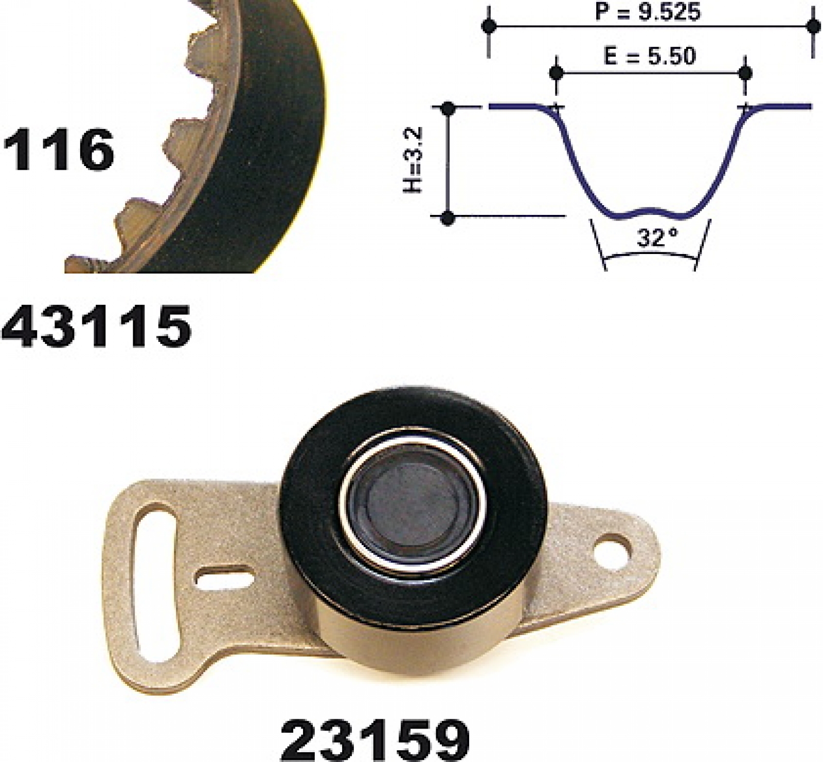 Timing Belt Set MAPCO 23115