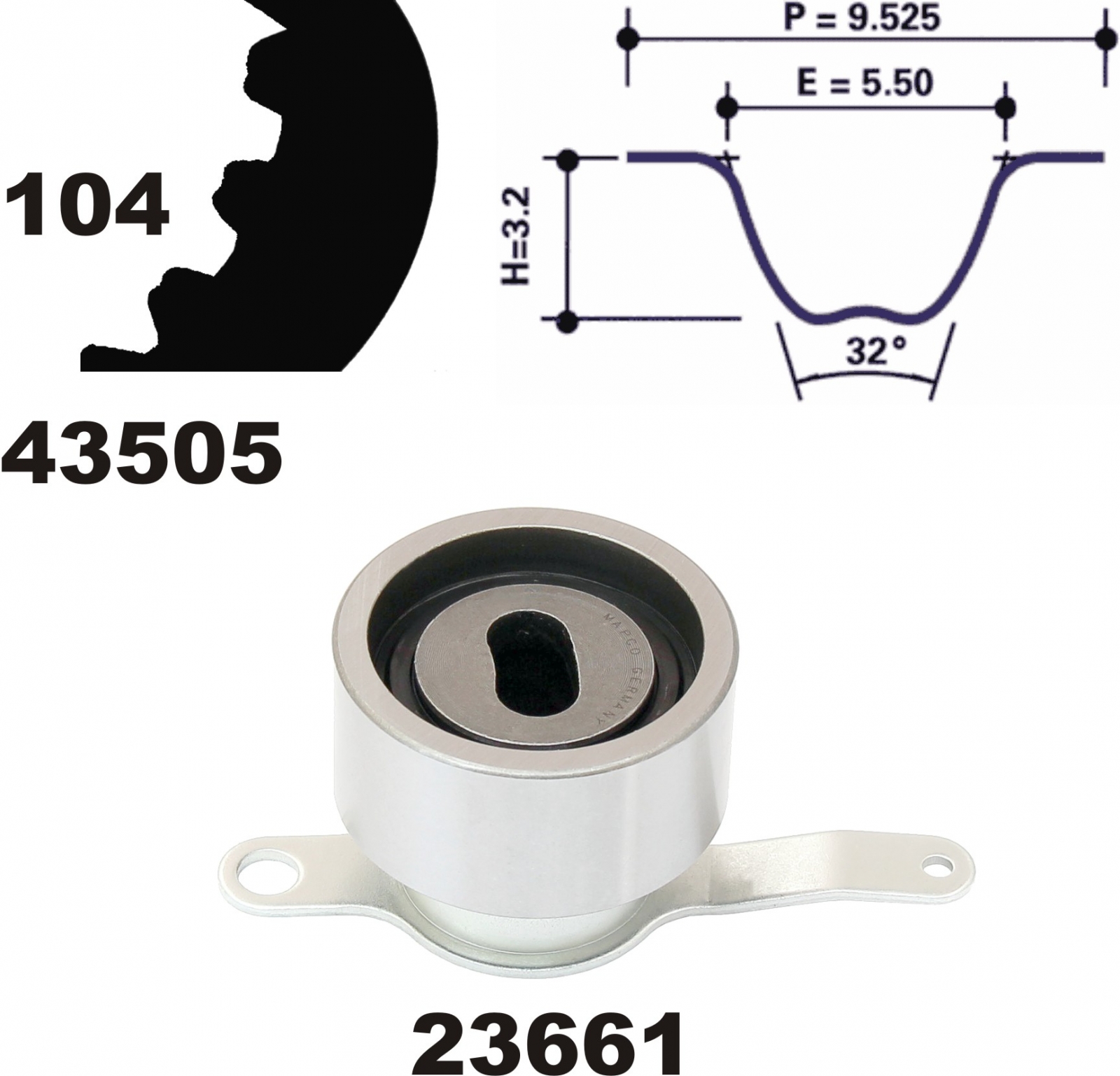 Timing Belt Set MAPCO 23505