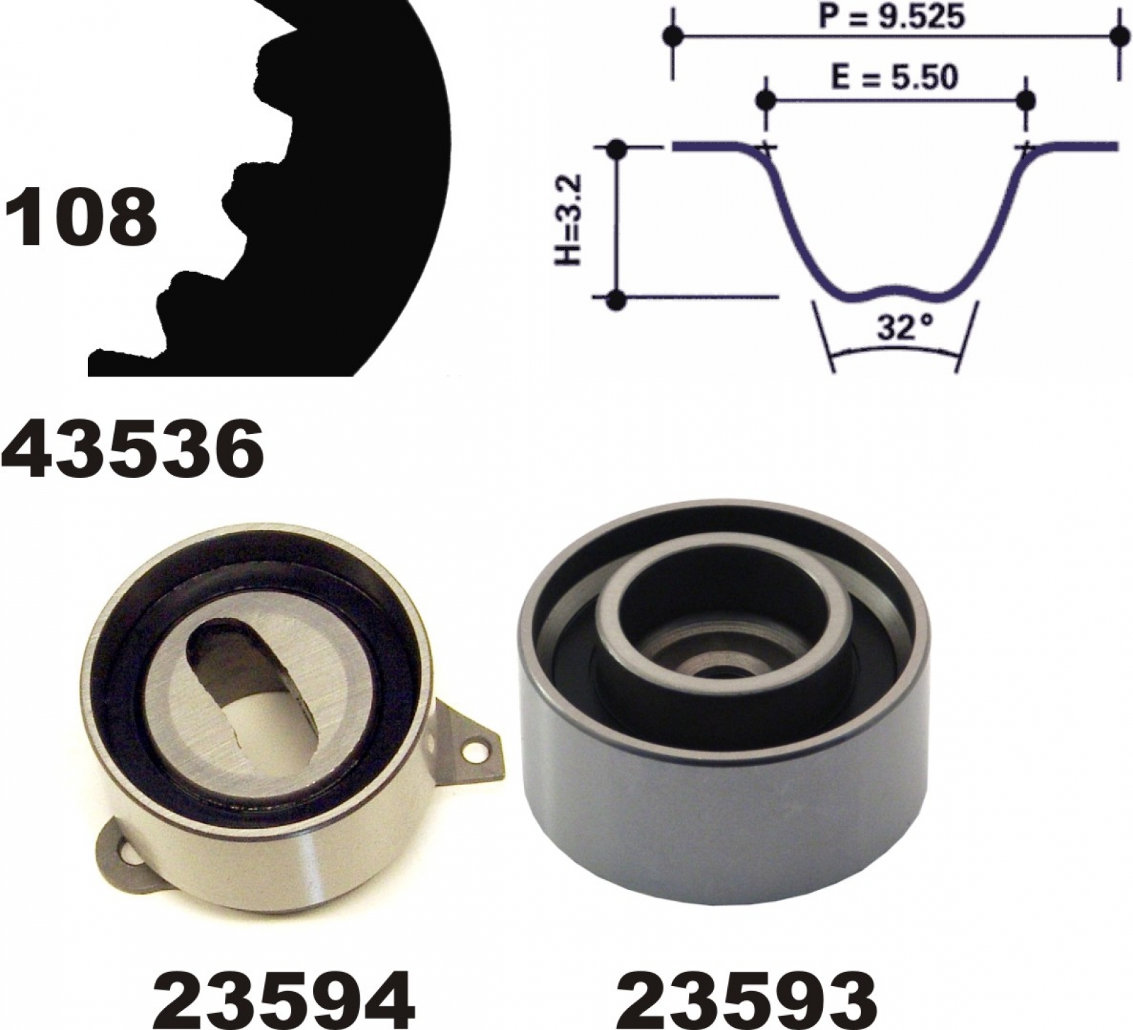 Timing Belt Set MAPCO 23536