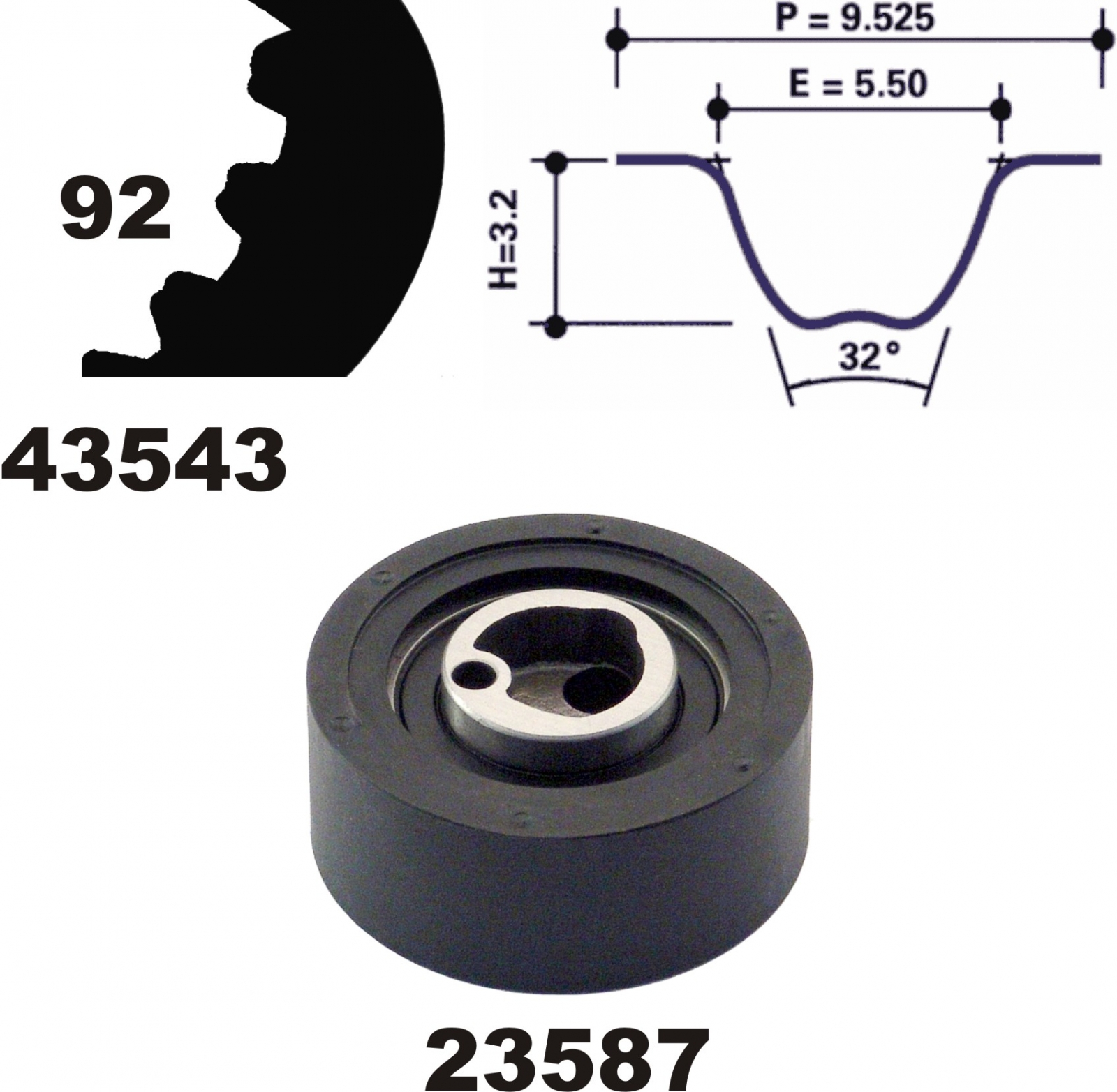 Timing Belt Set MAPCO 23543
