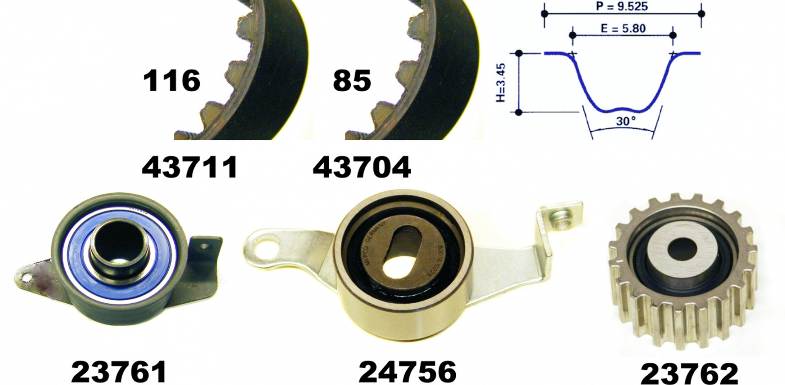 Timing Belt Set MAPCO 23633