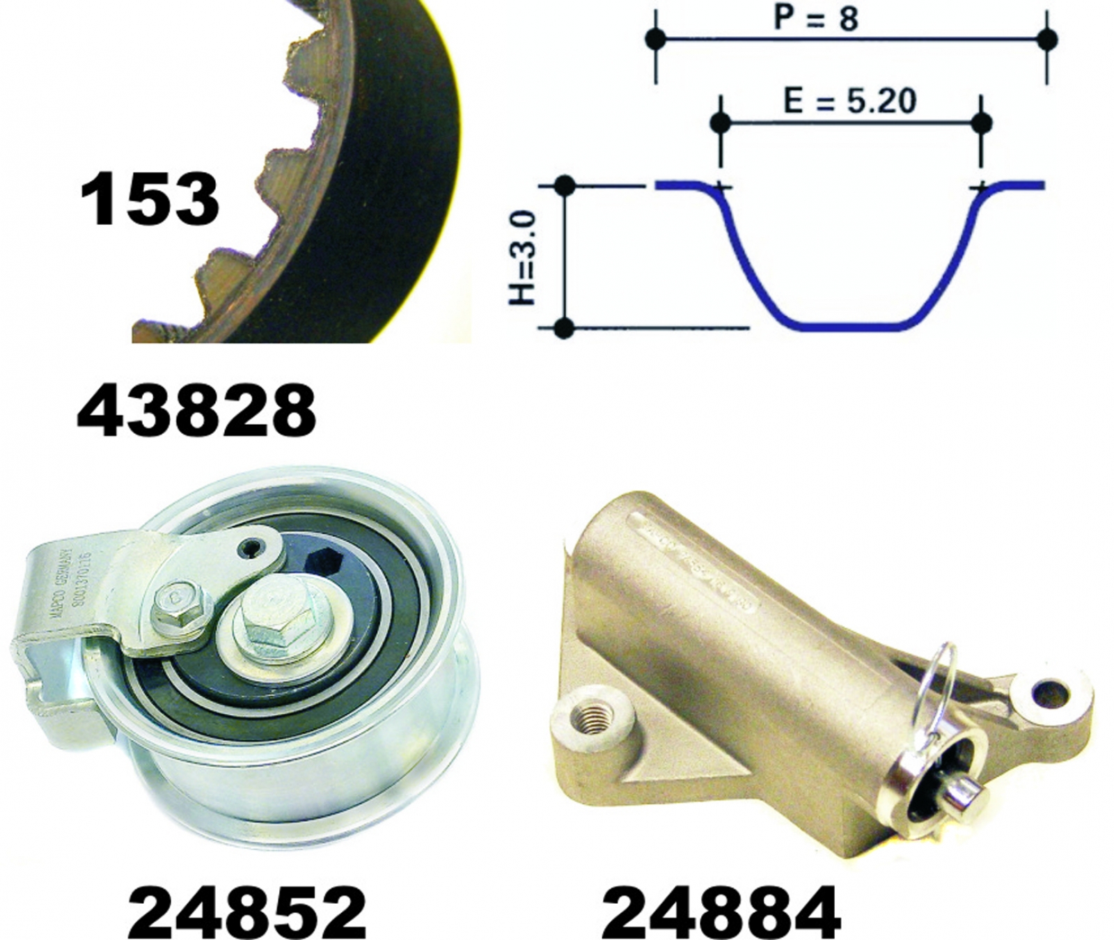 Timing Belt Set MAPCO 23908