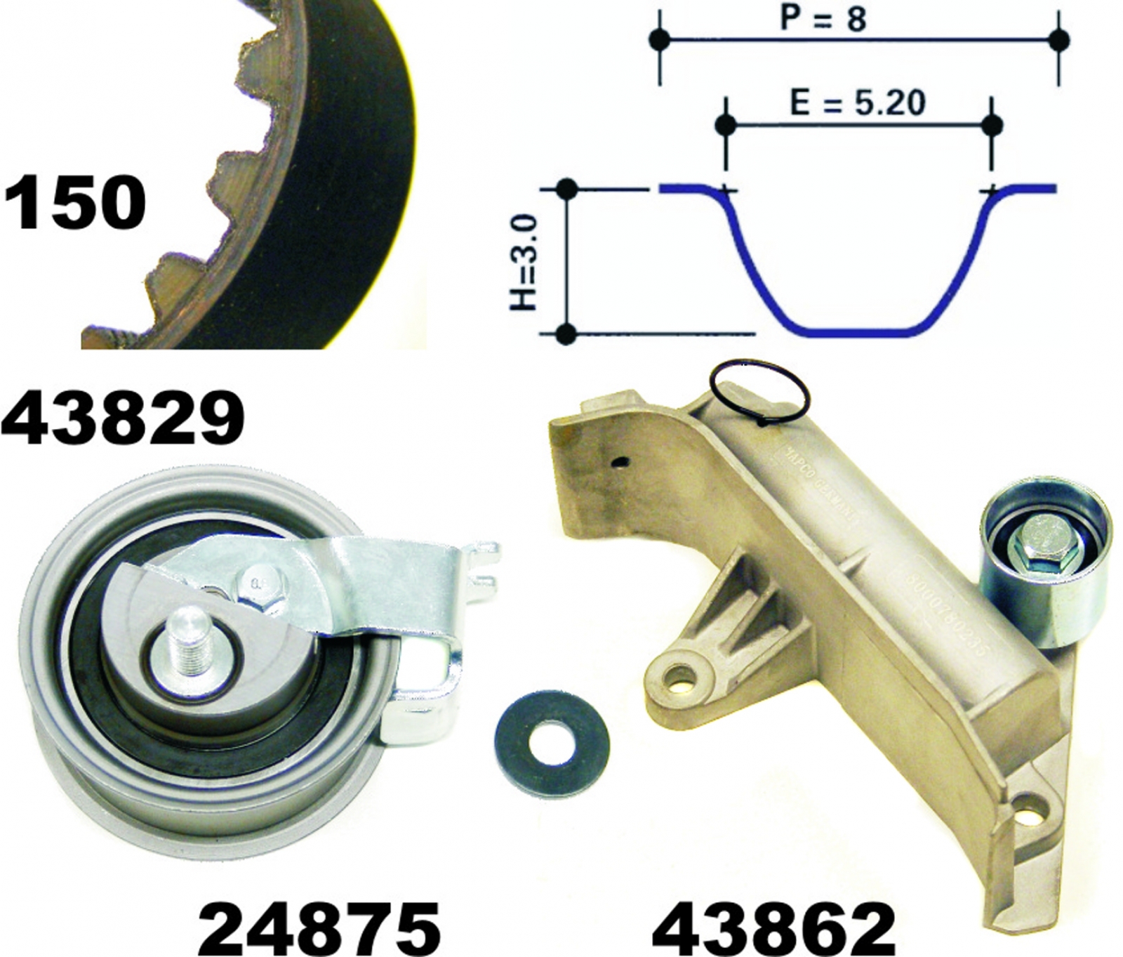 Timing Belt Kit MAPCO 23913